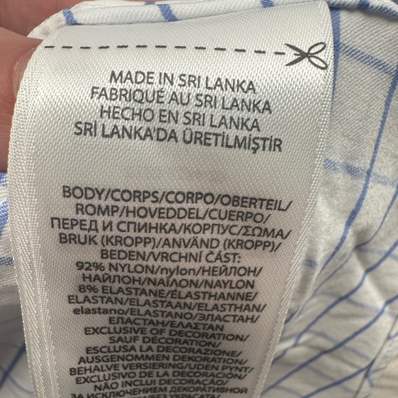 Polo Ralph Lauren Men's Button Down Slim Fit XL White/Blue Plaid - Picture 6 of 6